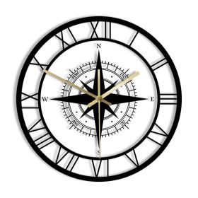 Creative Decorative Acrylic Compass Noiseless Clock