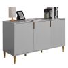 Accent Cabinet with 3 Carved door, Freestanding Sideboard Cabinet, Modern Credenza Storage Cabinet for Living Room, Entryway, Kitchen, Dining Room, Gr
