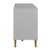 Accent Cabinet with 3 Carved door, Freestanding Sideboard Cabinet, Modern Credenza Storage Cabinet for Living Room, Entryway, Kitchen, Dining Room, Gr
