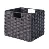 Melanie Foldable Woven Fiber Basket Set; Storage Basket; Chocolate; 2 pack