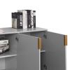 Accent Cabinet with 3 Carved door, Freestanding Sideboard Cabinet, Modern Credenza Storage Cabinet for Living Room, Entryway, Kitchen, Dining Room, Gr
