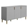Accent Cabinet with 3 Carved door, Freestanding Sideboard Cabinet, Modern Credenza Storage Cabinet for Living Room, Entryway, Kitchen, Dining Room, Gr