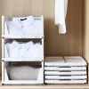 4 Packs Plastic Storage Box Closet Organizer Foldable Storage Bin Stackable Drawer with Slide Rail Push-Pull Storage Basket for Living Room Bedroom Wa