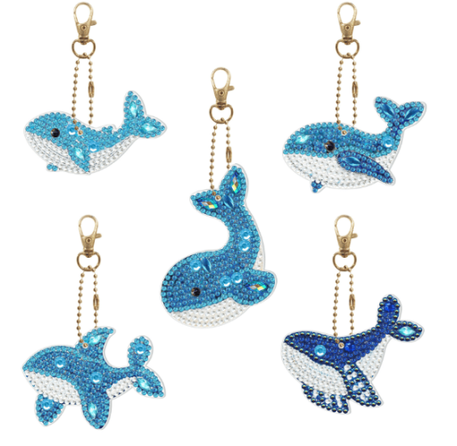 DIY Diamond Painting Keychain Bright Alien Animal Cartoon