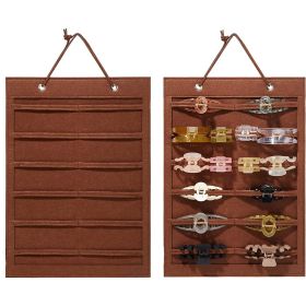 Wall Mounted Felt Hanging Eyeglass Bag (Option: Coffee-50x35cm)