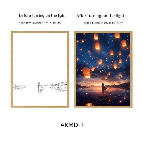 Couple Watch Fireworks Healing Lighting Painting Small Night Lamp Pendulum Painting