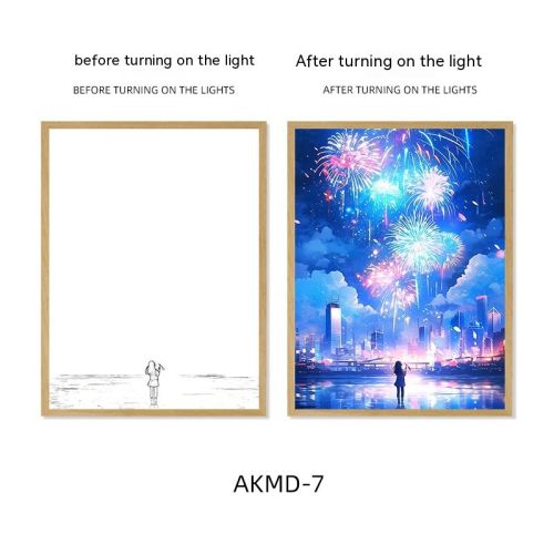 Couple Watch Fireworks Healing Lighting Painting Small Night Lamp Pendulum Painting
