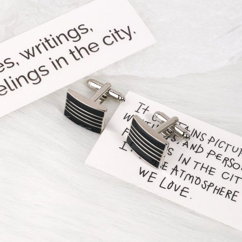 Cufflinks High-grade Square Black Metal