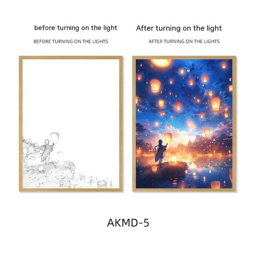 Couple Watch Fireworks Healing Lighting Painting Small Night Lamp Pendulum Painting