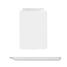 LED Touch Makeup Mirror With Light Flip Portable Folding (Option: White-Regular)