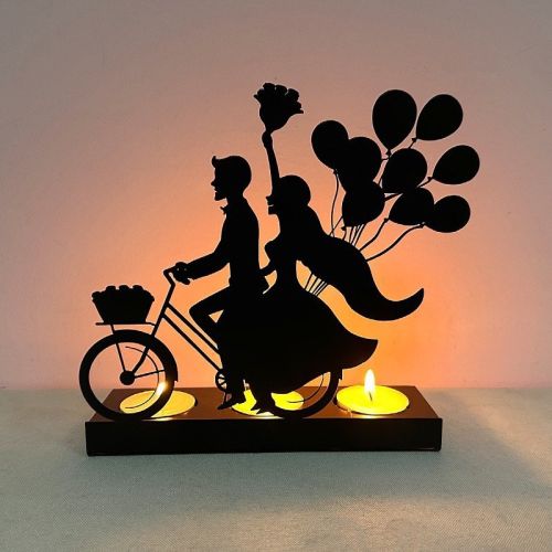 Couple Creative Wrought Iron Candlestick Ornaments