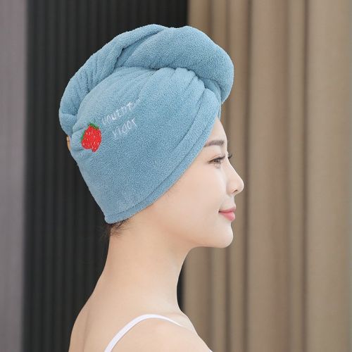 Female Strong Absorbent Quick-drying Towel Thick Coral Fleece Shower Cap