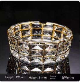 Crystal Glass Gold Rim Ashtray Prevent Fly Ash (Option: VG8207 3style)