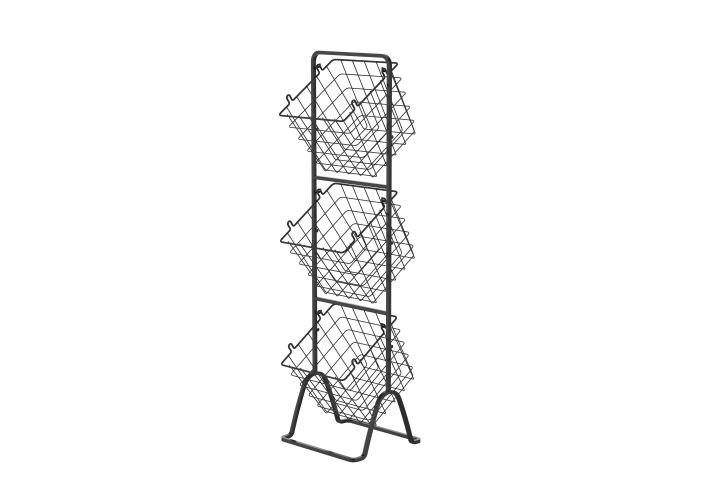 Oceanstar 3-Tier Metal Wire Storage Basket Stand with Removable Baskets ‚Äì Black