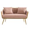 Velvet Accent Chair Modern Upholstered Armsofa Tufted Sofa with Metal Frame, Single Leisure sofa for Living Room Bedroom Office Balcony