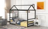 House Platform Bed with Roof and Chimney Design