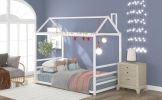 House Platform Bed with Roof and Chimney Design