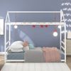 House Platform Bed with Roof and Chimney Design