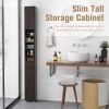 Freestanding Slim Bathroom Cabinet with Drawer and Adjustable Shelves