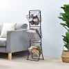 Oceanstar 3-Tier Metal Wire Storage Basket Stand with Removable Baskets ‚Äì Black