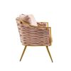 Velvet Accent Chair Modern Upholstered Armsofa Tufted Sofa with Metal Frame, Single Leisure sofa for Living Room Bedroom Office Balcony