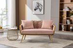 Velvet Accent Chair Modern Upholstered Armsofa Tufted Sofa with Metal Frame, Single Leisure sofa for Living Room Bedroom Office Balcony