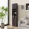 Freestanding Slim Bathroom Cabinet with Drawer and Adjustable Shelves