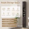 Freestanding Slim Bathroom Cabinet with Drawer and Adjustable Shelves