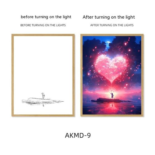 Couple Watch Fireworks Healing Lighting Painting Small Night Lamp Pendulum Painting