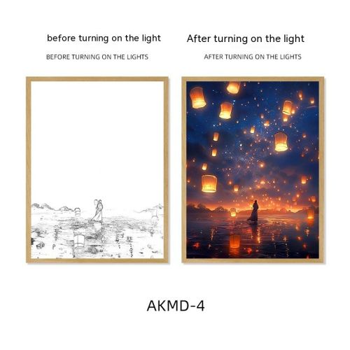 Couple Watch Fireworks Healing Lighting Painting Small Night Lamp Pendulum Painting