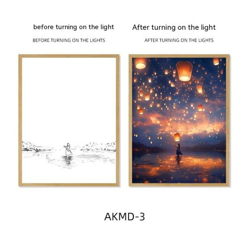 Couple Watch Fireworks Healing Lighting Painting Small Night Lamp Pendulum Painting