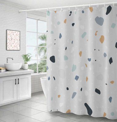 Bathroom Ins Morandi Terrazzo Shower Curtain